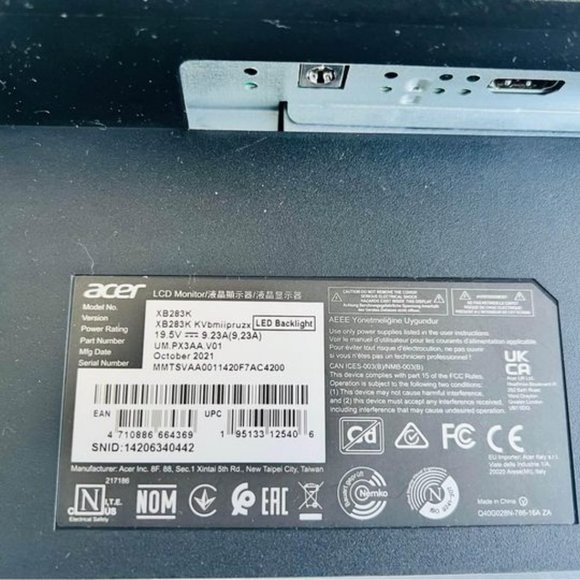 Acer Predator XB283K Kvbmiipruzx 28" Gaming Monitor - Picture 6 of 10